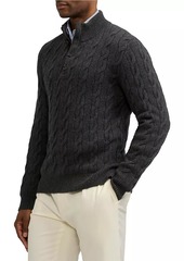 Ralph Lauren Cashmere Cable-Knit Mock Turtleneck Sweater