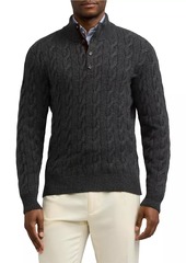 Ralph Lauren Cashmere Cable-Knit Mock Turtleneck Sweater