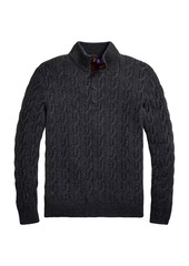 Ralph Lauren Cashmere Cable-Knit Mock Turtleneck Sweater