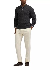 Ralph Lauren Cashmere Cable-Knit Mock Turtleneck Sweater