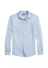 Ralph Lauren Chambray Linen Long-Sleeve Shirt