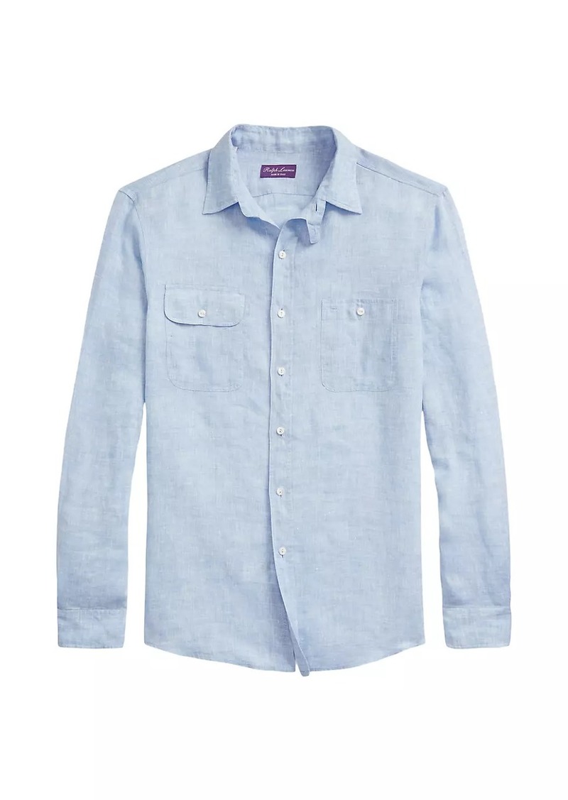Ralph Lauren Chambray Linen Long-Sleeve Shirt