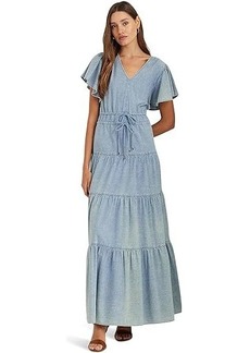 Ralph Lauren Chambray Tiered Maxidress