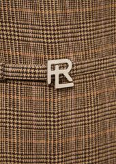 Ralph Lauren Checked Wool Twill Strapless Jumpsuit