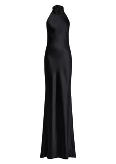 Ralph Lauren Chilton Satin Halter Gown