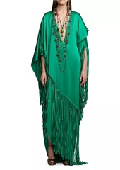 Ralph Lauren Clarisa Fringed Silk Charmeuse Gown