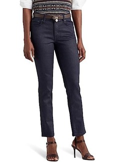 Ralph Lauren Coated Mid-Rise Straight Ankle Jeans in Lauren Navy Wash