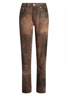 Ralph Lauren Crackled Ankle-Straight Jeans
