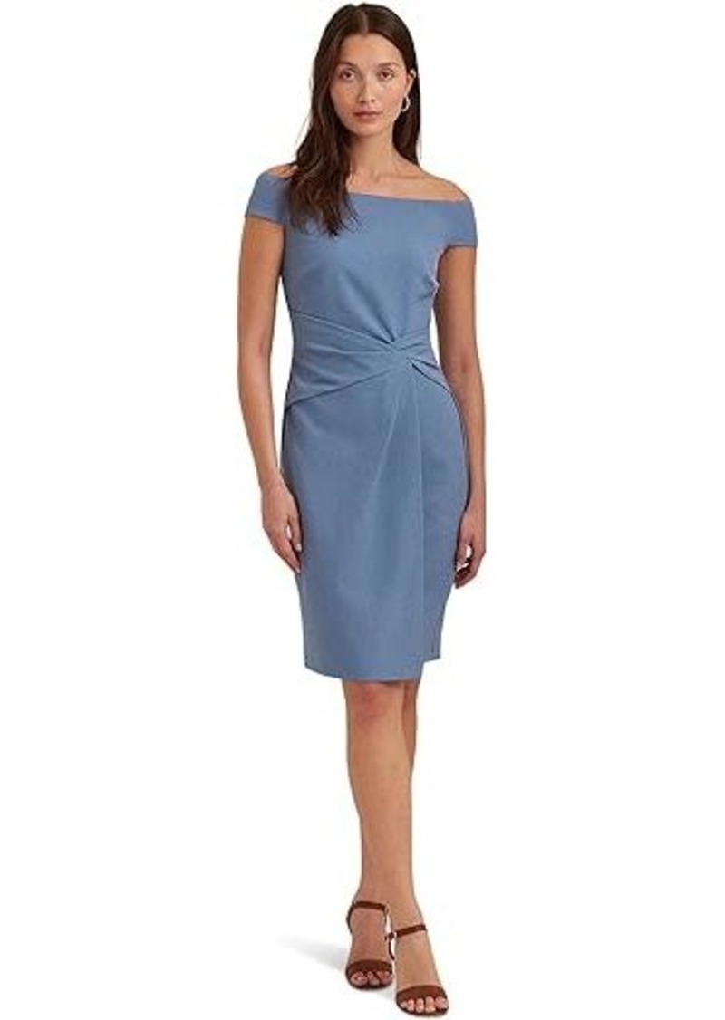 Ralph Lauren Crepe Off-the-Shoulder Cocktail Dress