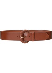 Ralph Lauren Crescent-Buckle Leather Wide Belt