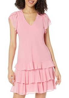 Ralph Lauren Crinkle Georgette Drop-Waist Dress