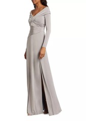 Ralph Lauren Crisscross Off-The-Shoulder Gown