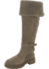 Ralph Lauren Cristine Womens Suede Shearling Over-The-Knee Boots