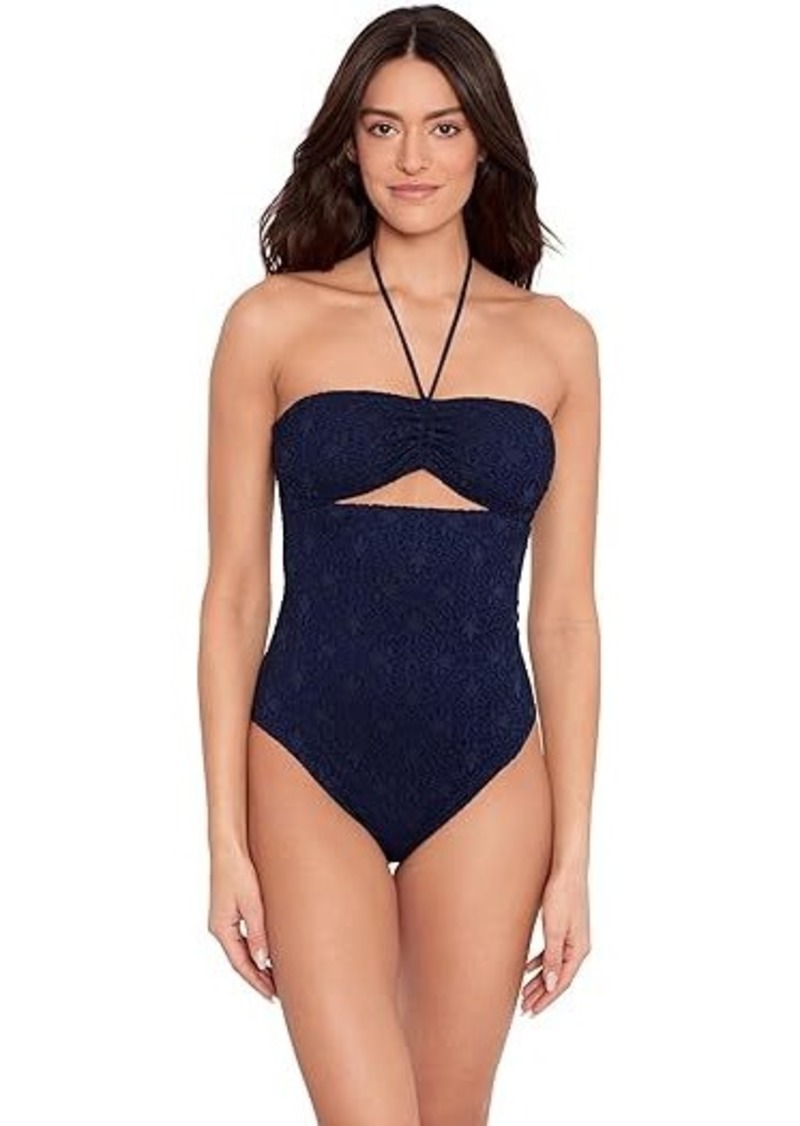 Ralph Lauren Crochet Cutout Bandeau One Piece