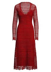 Ralph Lauren Crochet-Knit V-Neck Dress