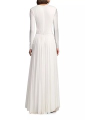 Ralph Lauren Crêpe Jersey Shirred Maxi Dress