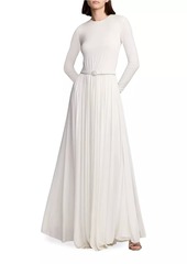 Ralph Lauren Crêpe Jersey Shirred Maxi Dress