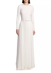 Ralph Lauren Crêpe Jersey Shirred Maxi Dress