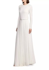 Ralph Lauren Crêpe Jersey Shirred Maxi Dress