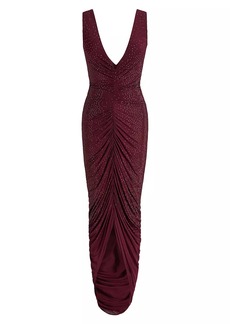 Ralph Lauren Daemyn Embellished Ruched Gown