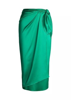Ralph Lauren Danyelle Stretch Silk Midi-Skirt