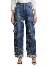 Ralph Lauren Berke Embellished Wide-Leg Cargo Jeans
