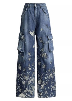 Ralph Lauren Berke Embellished Wide-Leg Cargo Jeans