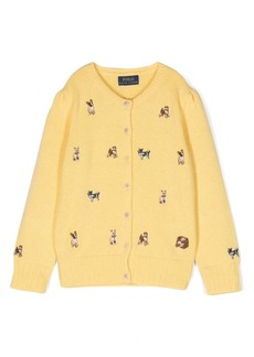Ralph Lauren dog-embroidered buttoned cardigan