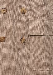 Ralph Lauren Double Breast Linen Midi Coat