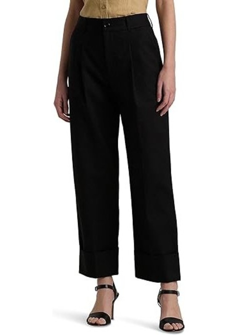 Ralph Lauren Double-Faced Stretch Cotton Ankle Pants