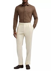 Ralph Lauren Double-Pleated Wool Garbadine Trousers