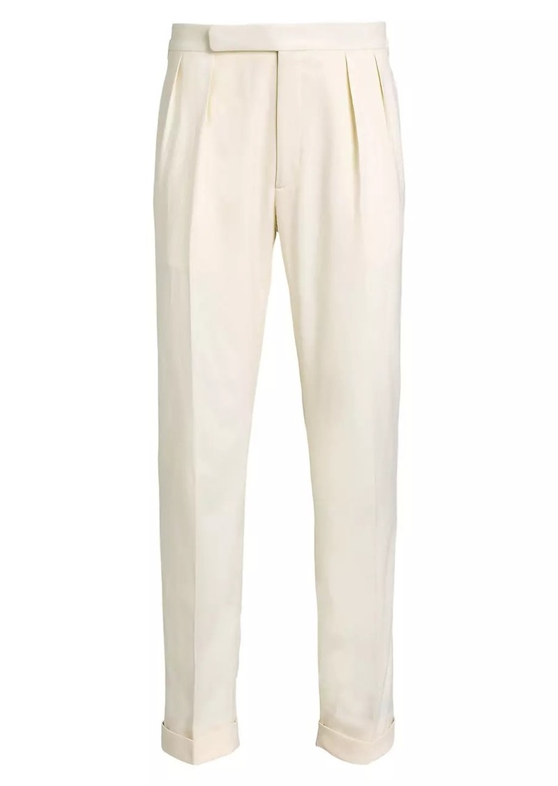 Ralph Lauren Double-Pleated Wool Garbadine Trousers