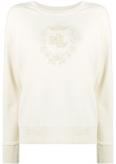 Ralph Lauren embellished crest branded sweatshirt