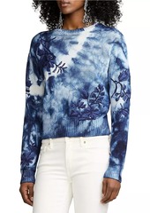 Ralph Lauren Embroidered Floral Tie-Dye Crewneck Sweater