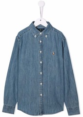 Ralph Lauren: Polo embroidered-logo denim shirt