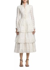 Ralph Lauren Stella Embroidered Poplin Midi-Dress