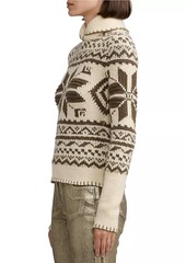 Ralph Lauren Fair Isle Cashmere Shawl-Collar Sweater