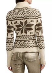 Ralph Lauren Fair Isle Cashmere Shawl-Collar Sweater