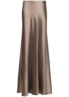 Ralph Lauren Flared Satin Long Skirt