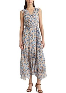 Ralph Lauren Floral Belted Crinkle Georgette Dress