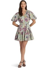 Ralph Lauren Floral Cotton Voile Puff-Sleeve Dress
