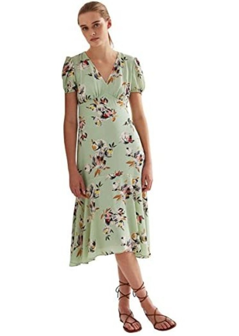 Ralph Lauren Floral Crepe Puff Sleeve Dress