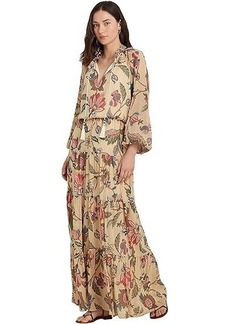 Ralph Lauren Floral Crinkle Georgette Tiered Dress