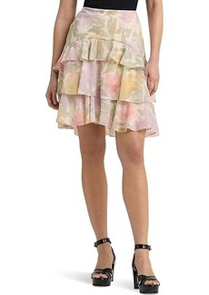 Ralph Lauren Floral Crinkle Georgette Tiered Skirt