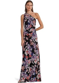 Ralph Lauren Floral Georgette One-Shoulder Dress
