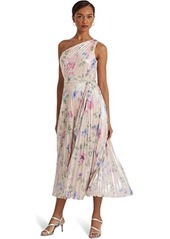 Ralph Lauren Floral Georgette One-Shoulder Gown