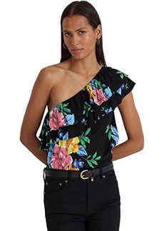 Ralph Lauren Floral Jersey One Shoulder Top