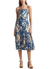 Ralph Lauren Floral Linen-Blend Sleeveless Dress