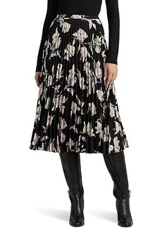 Ralph Lauren Floral Pleated Georgette Midi Skirt