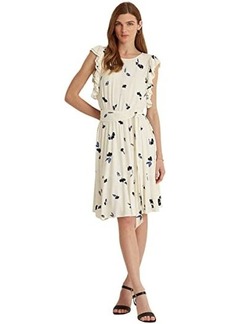 Ralph Lauren Floral Ruffle-Sleeve Jersey Dress